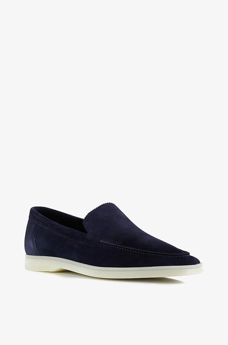 AURELIEN Yacht supple suede loafers Men DARK BLUE 1