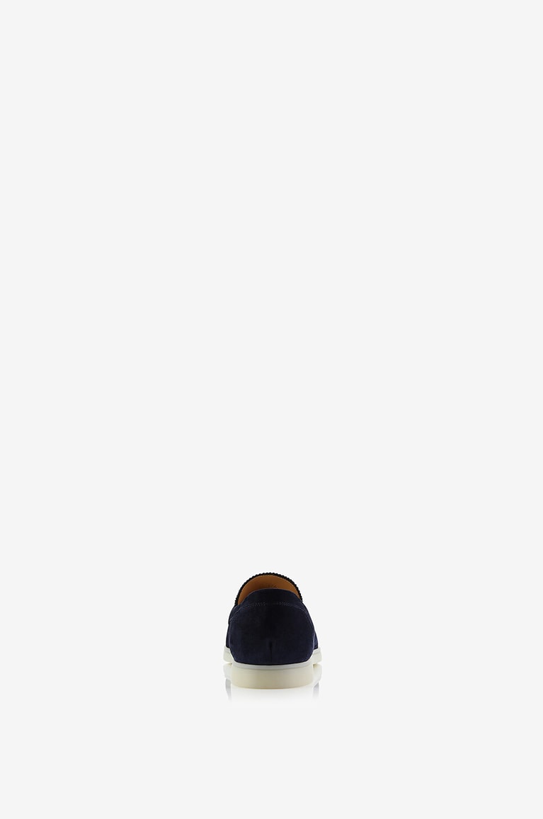 AURELIEN Yacht supple suede loafers Men DARK BLUE 4