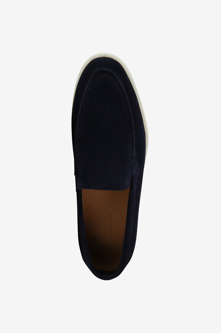 AURELIEN Yacht supple suede loafers Men DARK BLUE 5