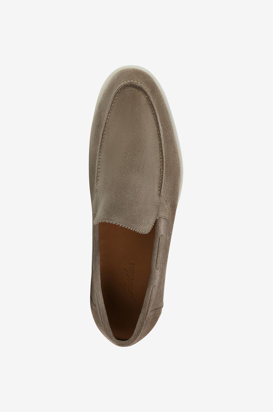 AURELIEN Yacht supple suede loafers Men LIGHT GREY 5