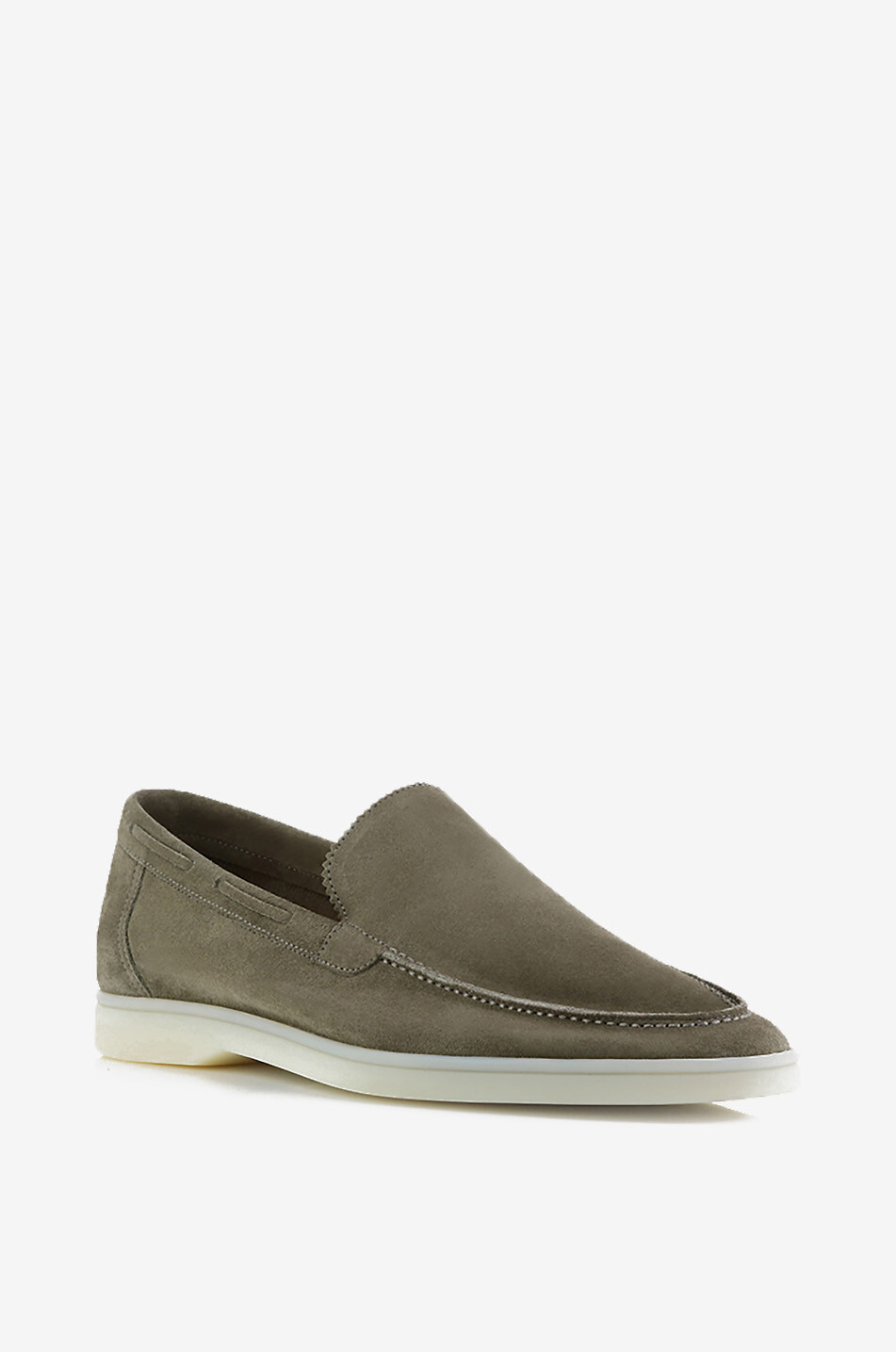 AURELIEN Mocassins en daim souple Yacht Homme KAKI 1