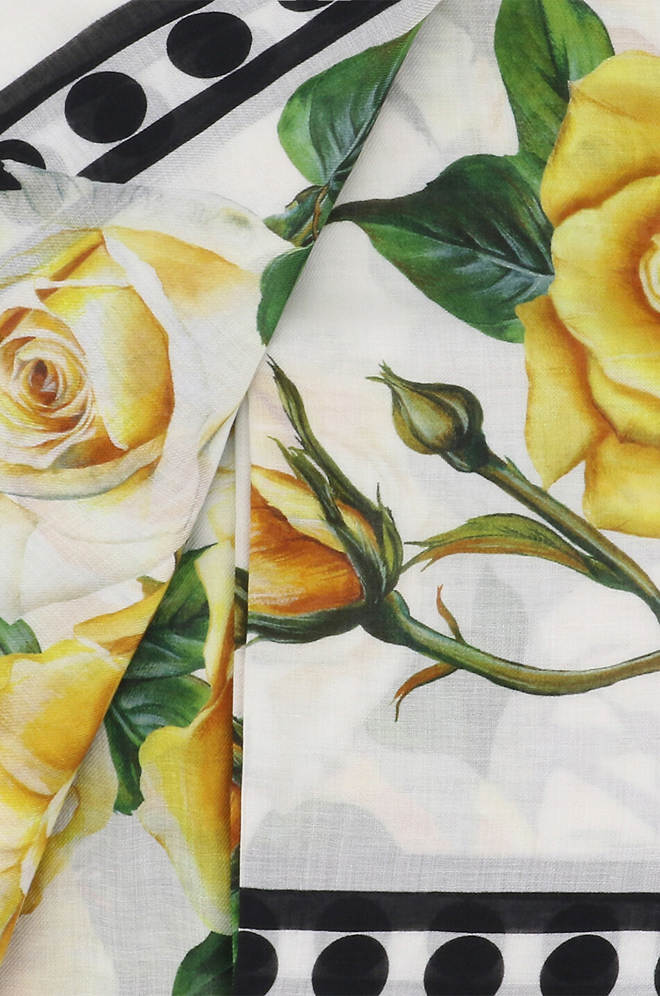 DOLCE & GABBANA Flower and polka dot printed modal and cashmere scarf Women YELLOW 2