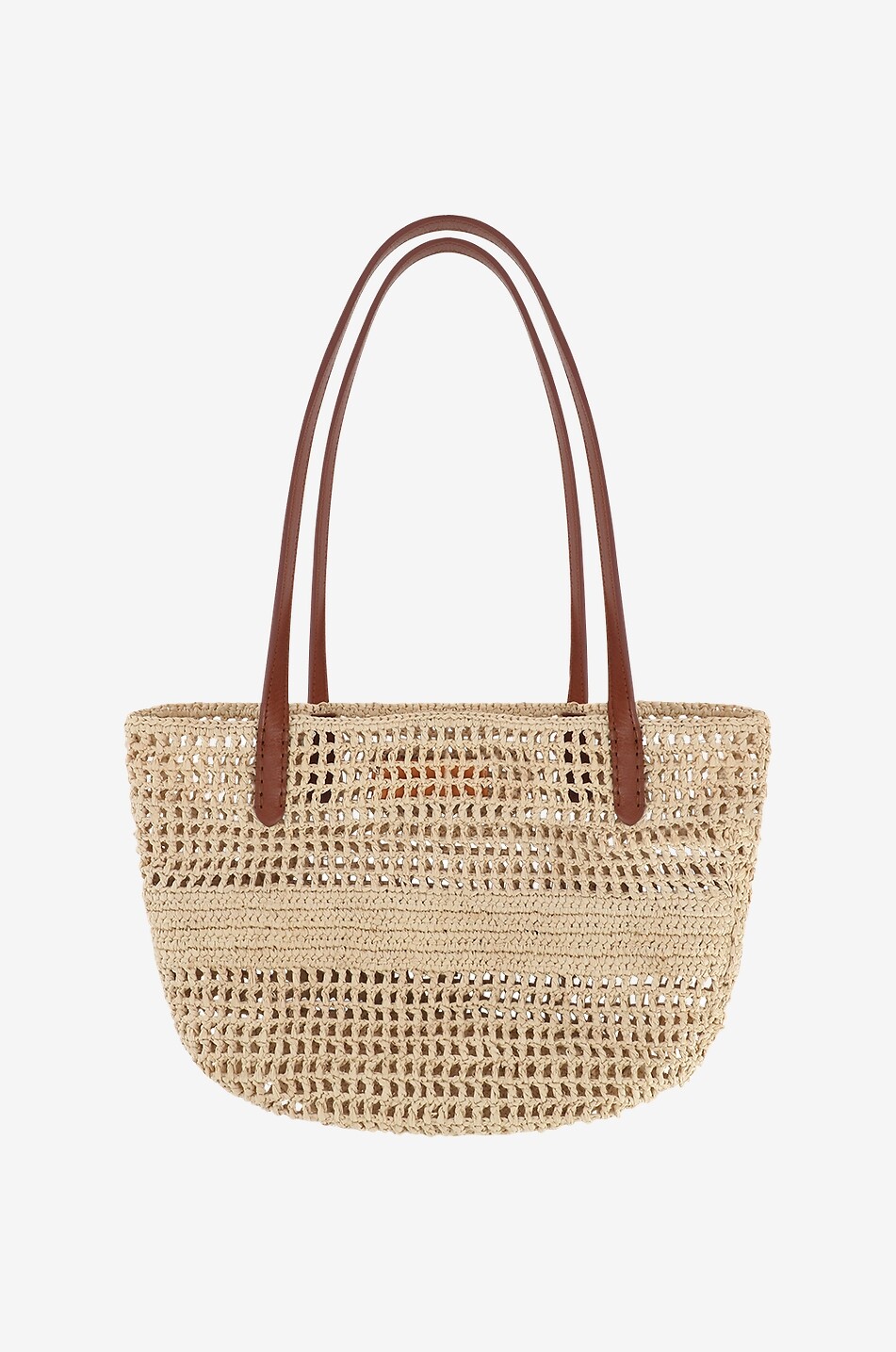 VANESSA BRUNO Sac cabas ajouré en raphia brodé Panier S Femme BEIGE 2
