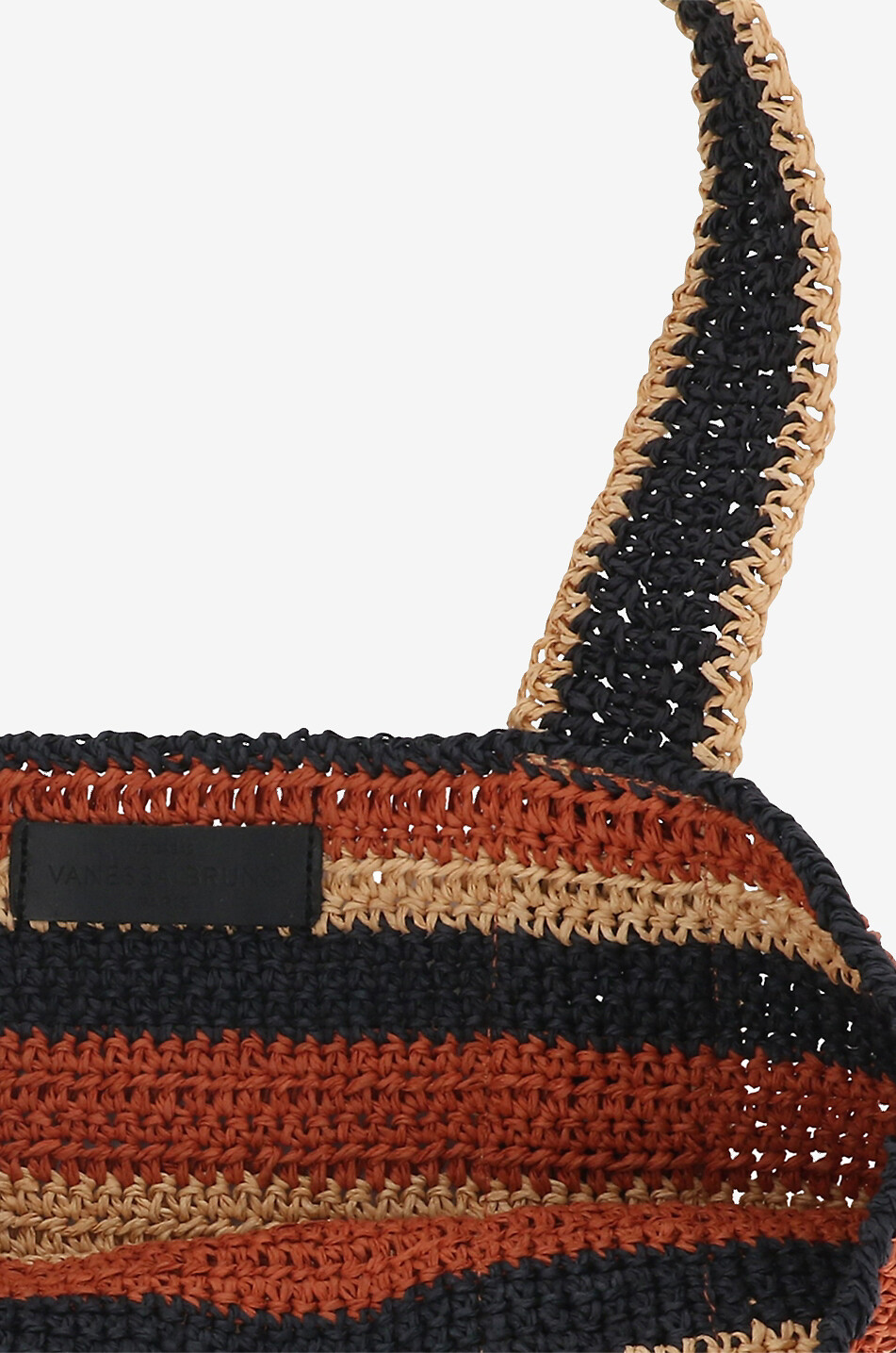 VANESSA BRUNO Sac cabas tressé rayé en papier Cabas S Femme MULTICOLORE1 3