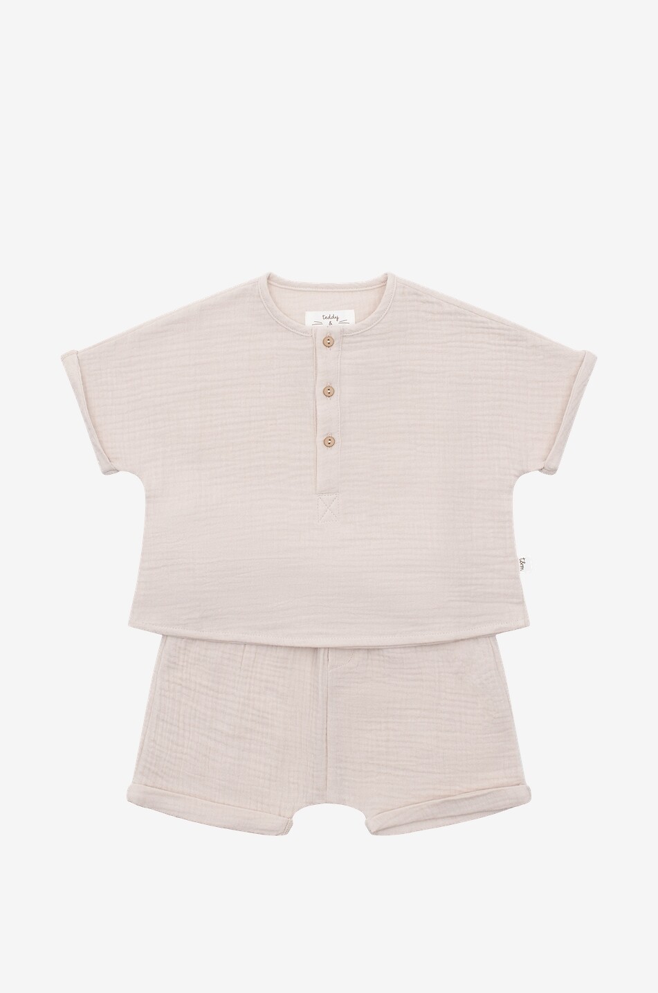 2-teiliges Shorts- und Hemd-Baby-Set aus Gaze