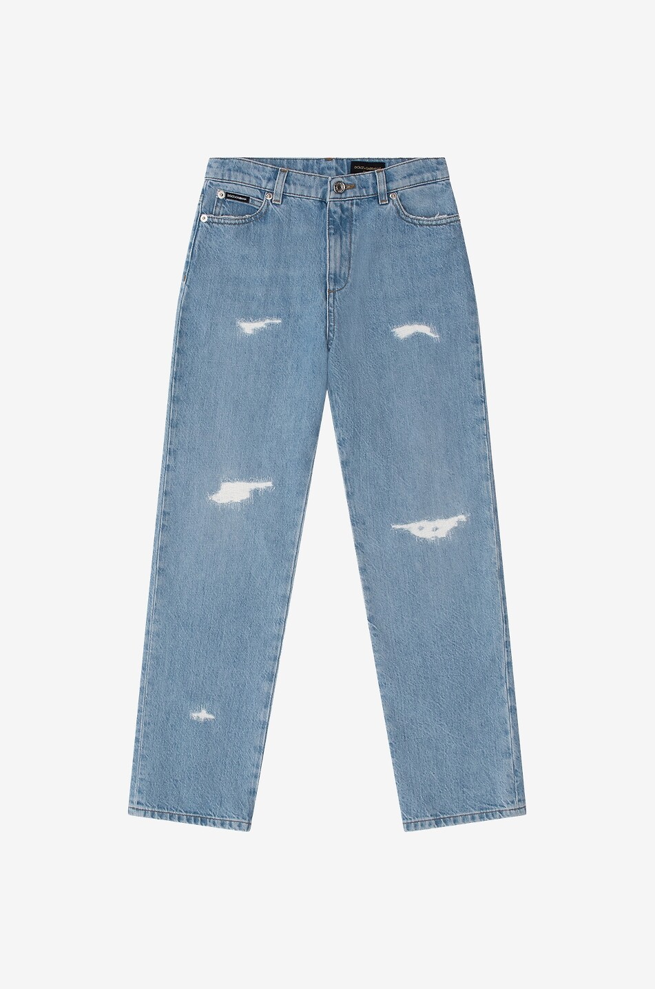 Ausgewaschene zerrissene gerade Kinder-Jeans Banano