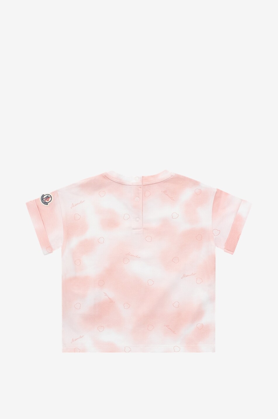 MONCLER Logo and cloud effect printed baby T-shirt Baby LIGHT PINK 2