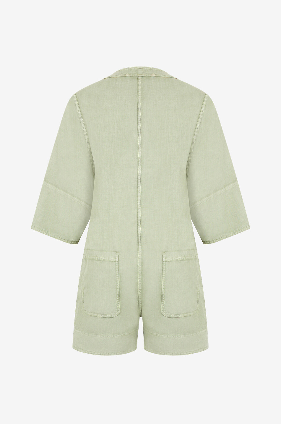 VANESSA BRUNO Combi-court en sergé avec ceinture Chaina Femme VERT CLAIR 2