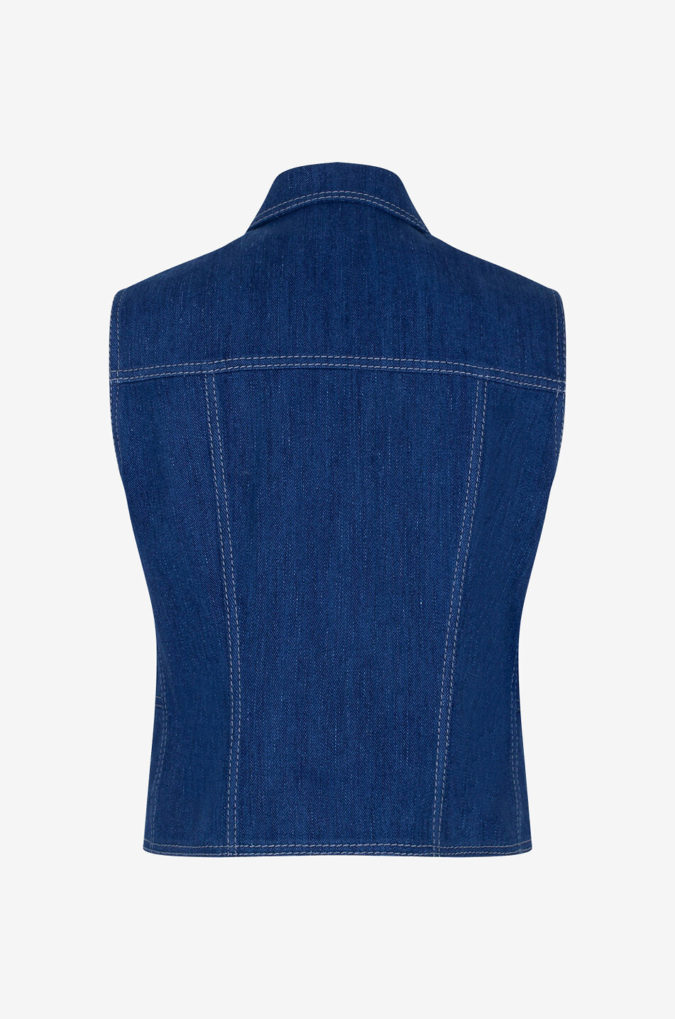 AKRIS PUNTO Schmale Weste aus Denim Indigo Damen BLAU 2