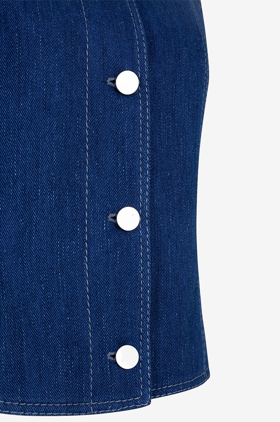 AKRIS PUNTO Schmale Weste aus Denim Indigo Damen BLAU 3