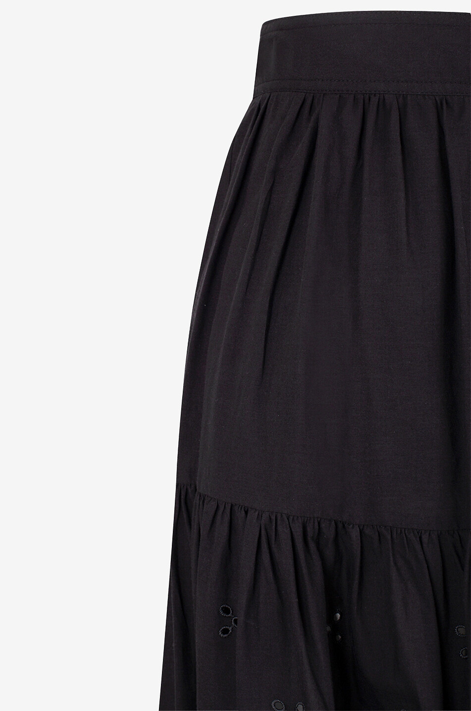 Jupe longue évasée à broderies anglaises Aora