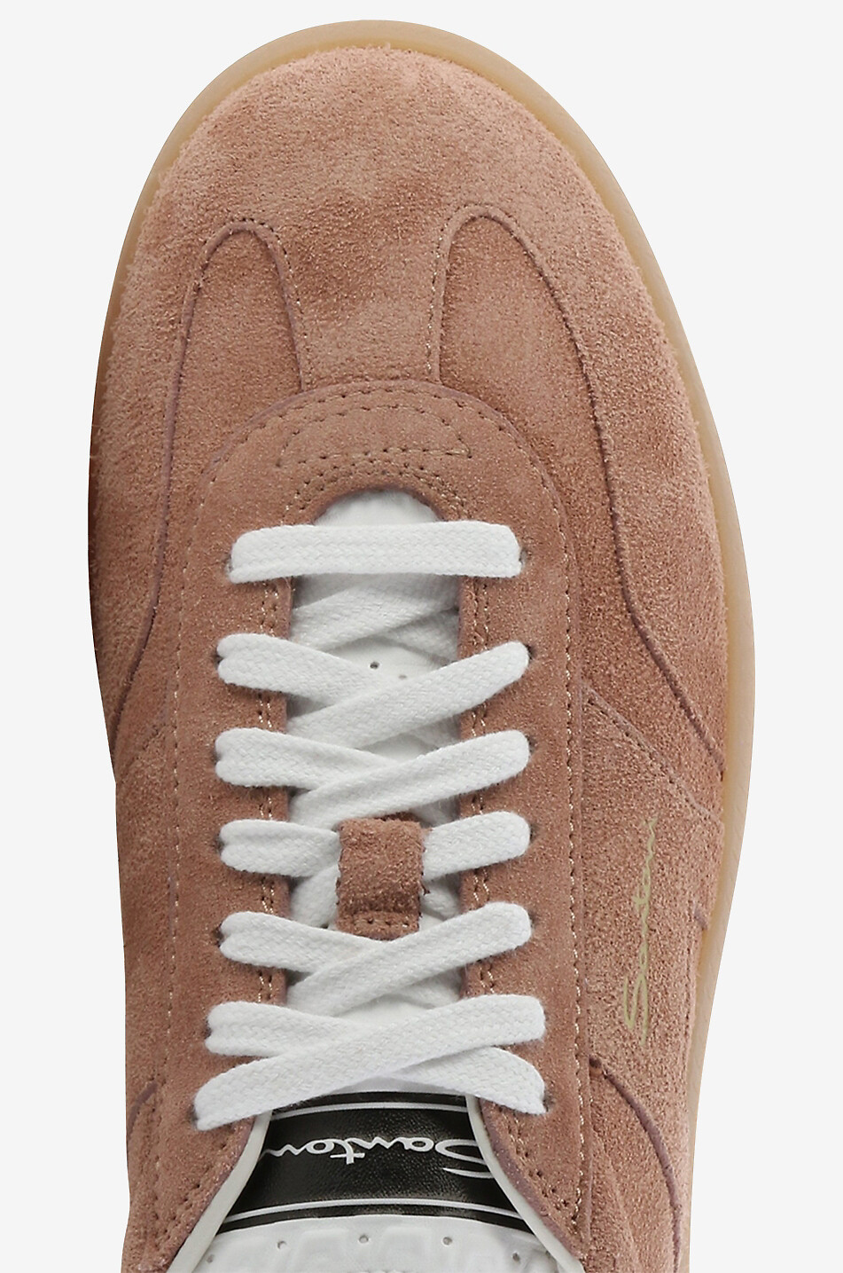 Double Boucle low-top lace-up suede sneakers