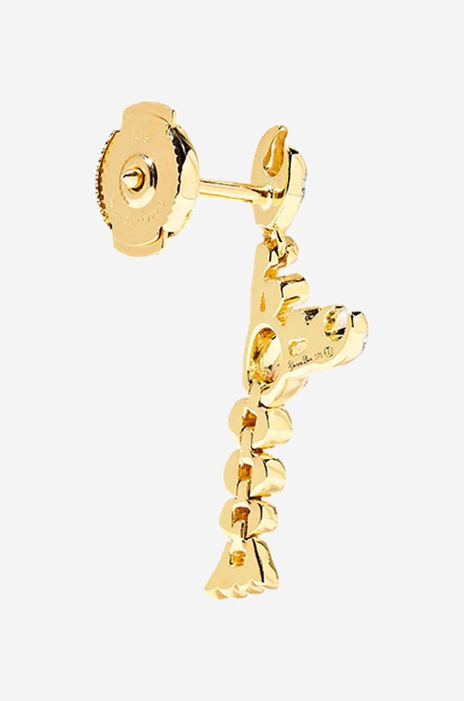 Einzelner Gelbgold- und Diamantohrstecker Mini Homard