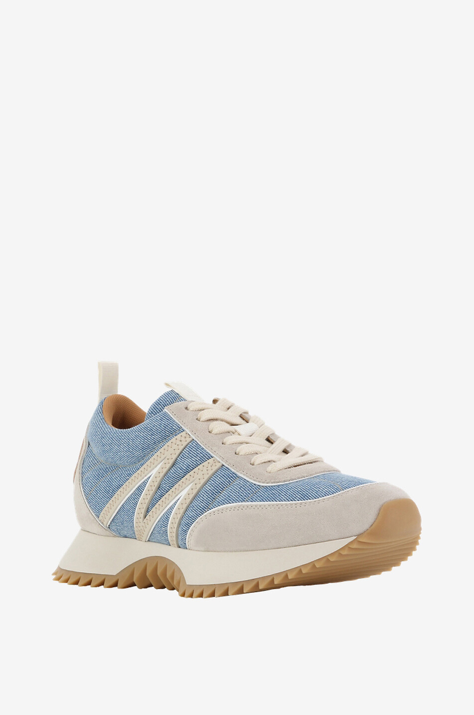 Niedrige Denim- und Wildledersneakers Pacey