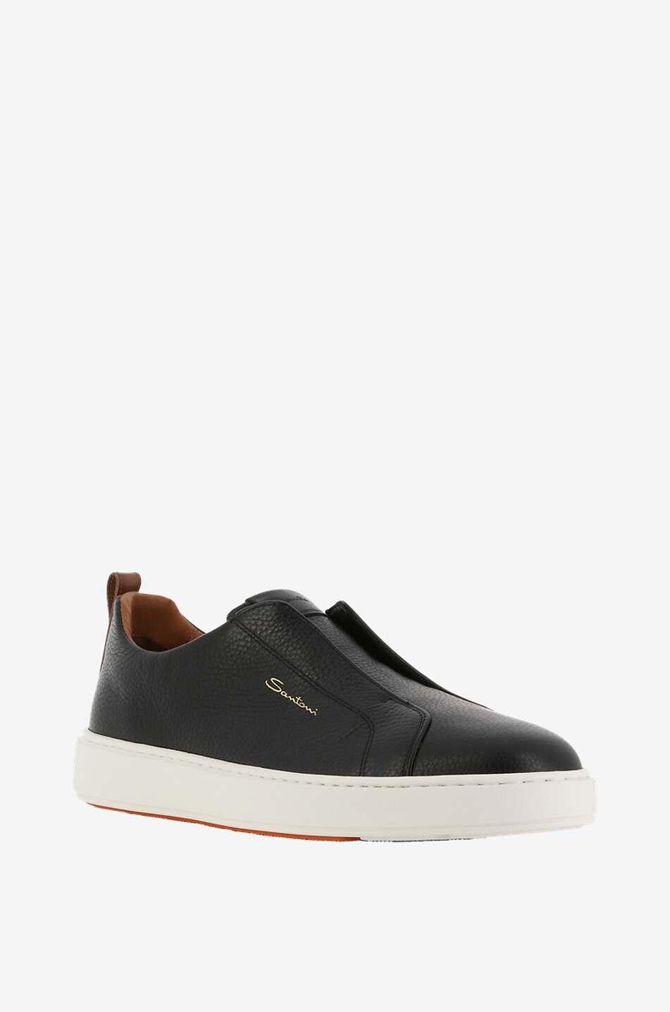 Grained leather slip-on sneakers