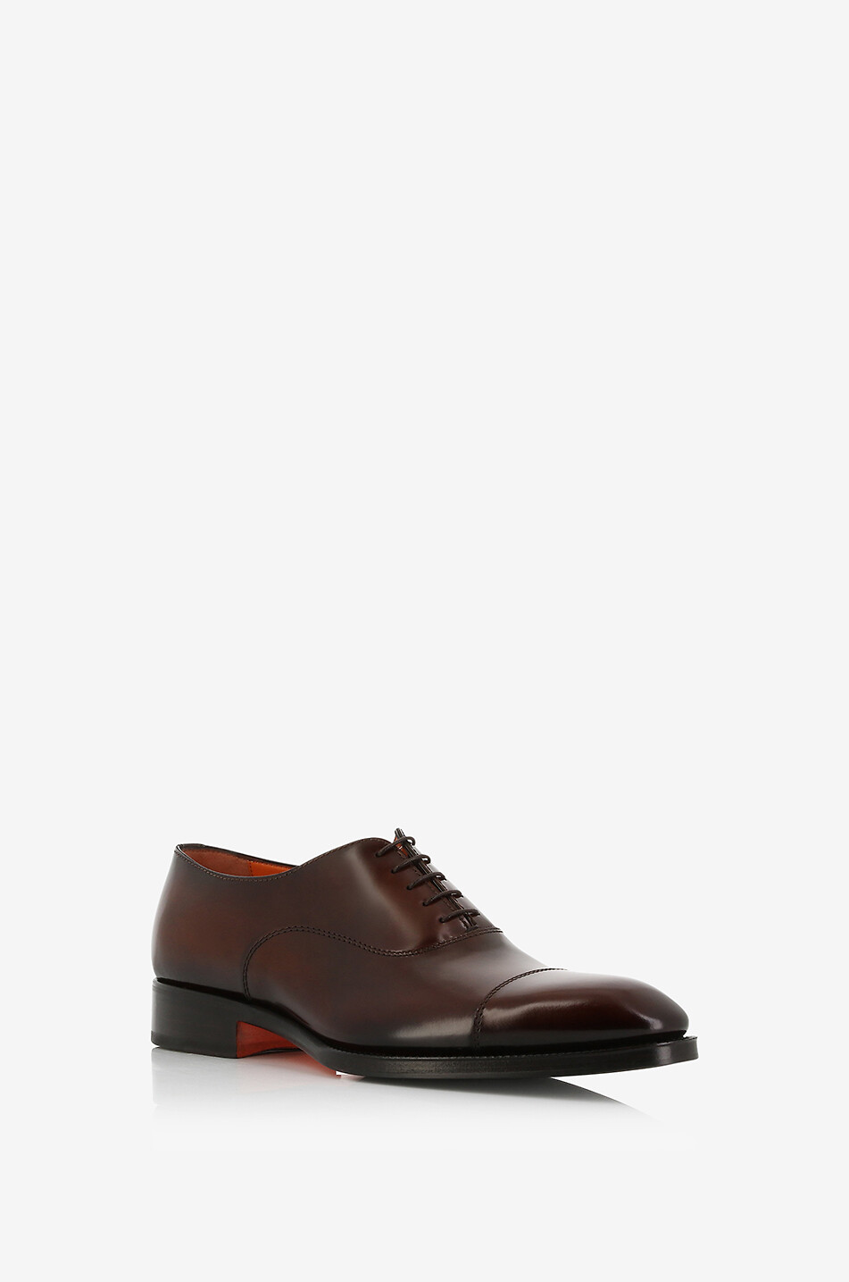 SANTONI Derbys en cuir lisse brossé Homme MARRON FONCÉ 1