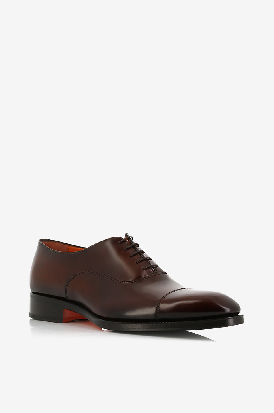 SANTONI Smooth leather lace-up shoes Men DARK BROWN 1