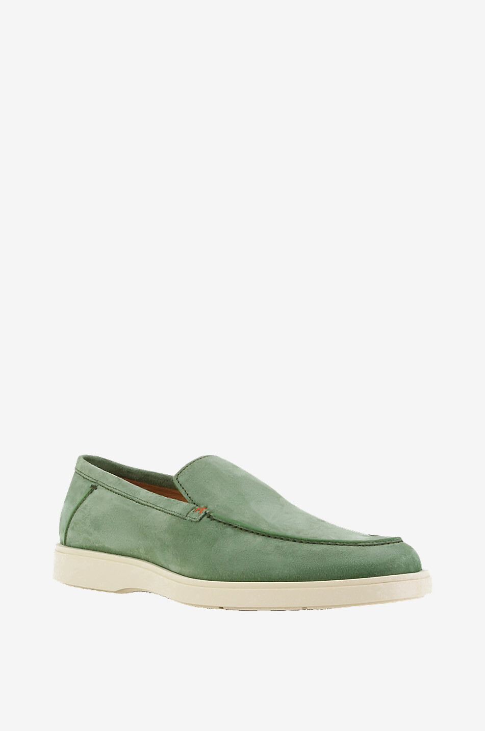 Nubuck leather loafers with rubber soles