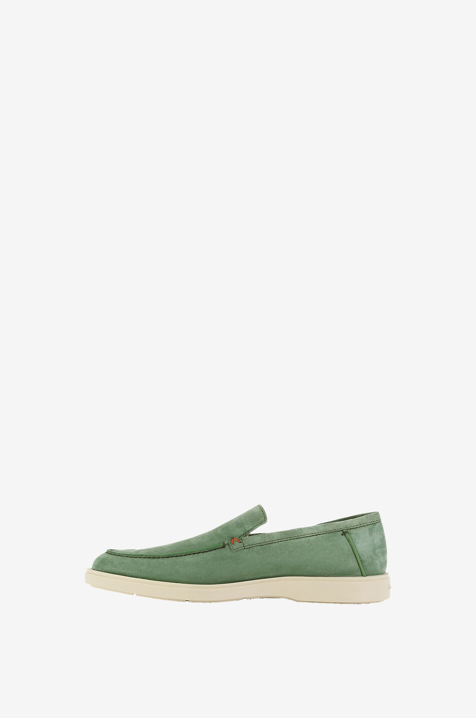 SANTONI Nubuck leather loafers with rubber soles Men MEDIUM GREEN 3