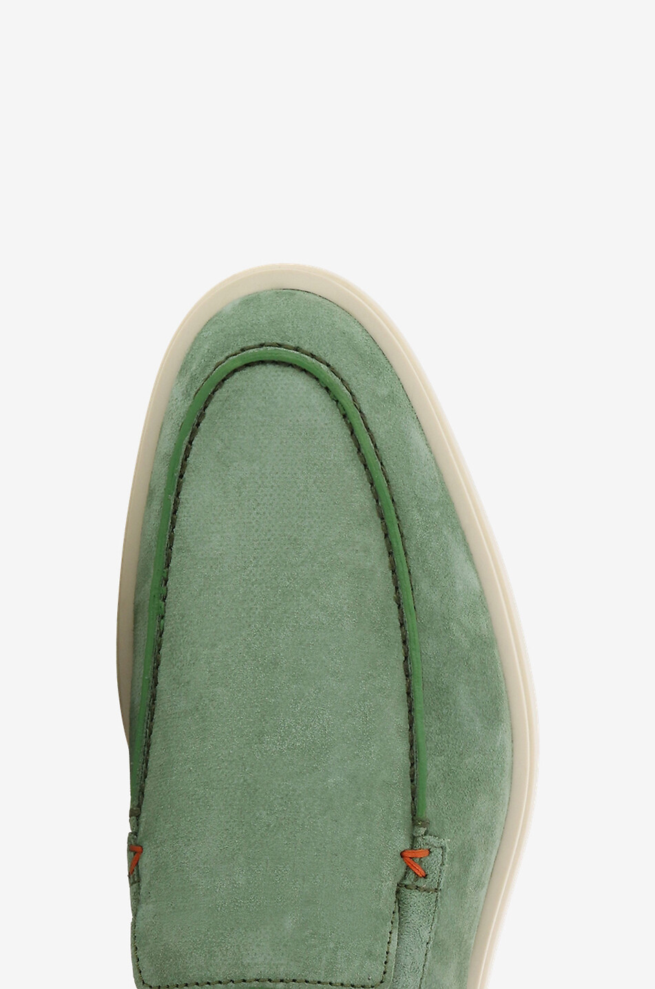 SANTONI Nubuck leather loafers with rubber soles Men MEDIUM GREEN 5