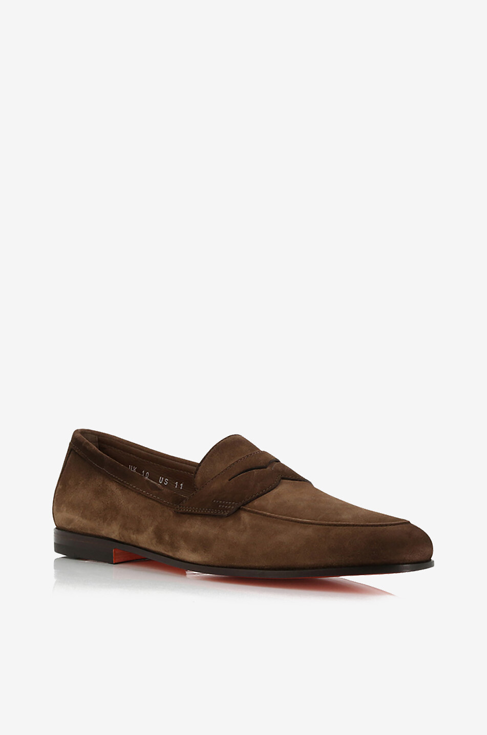 SANTONI Penny lightweight suede loafers Men MEDIUM BROWN 1