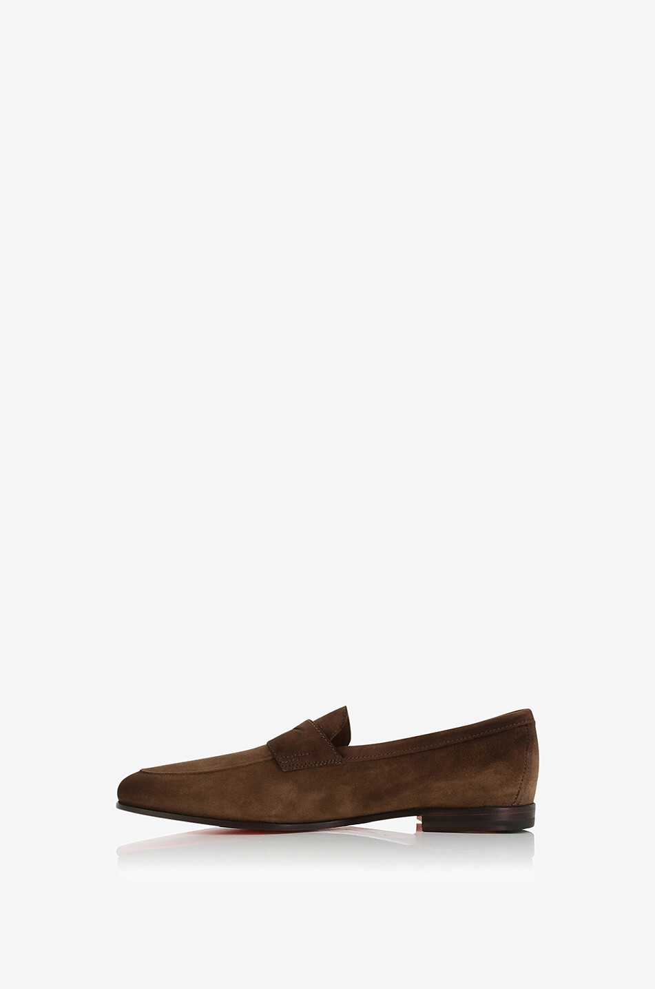 SANTONI Penny lightweight suede loafers Men MEDIUM BROWN 3