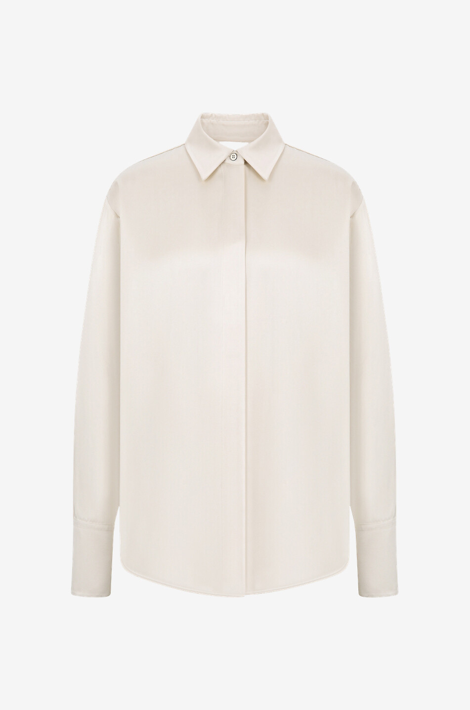 JIL SANDER Loose shirt in viscose and silk twill Women EGGSHELL 1