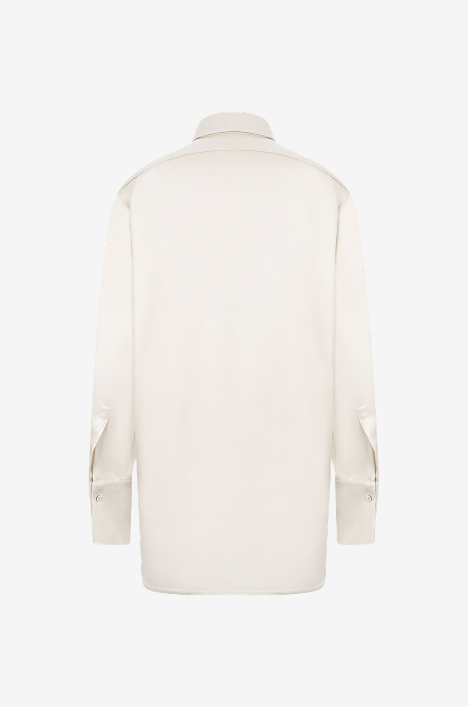 JIL SANDER Loose shirt in viscose and silk twill Women EGGSHELL 2