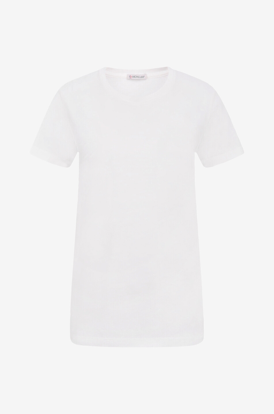 MONCLER T-shirt en jersey à manches courtes et col rond coq Femme BLANC CASSE 1