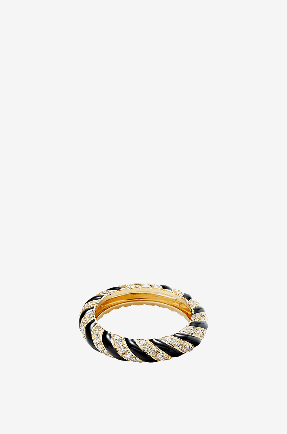 Emaillierter Goldring mit Diamanten Alliance Torsade