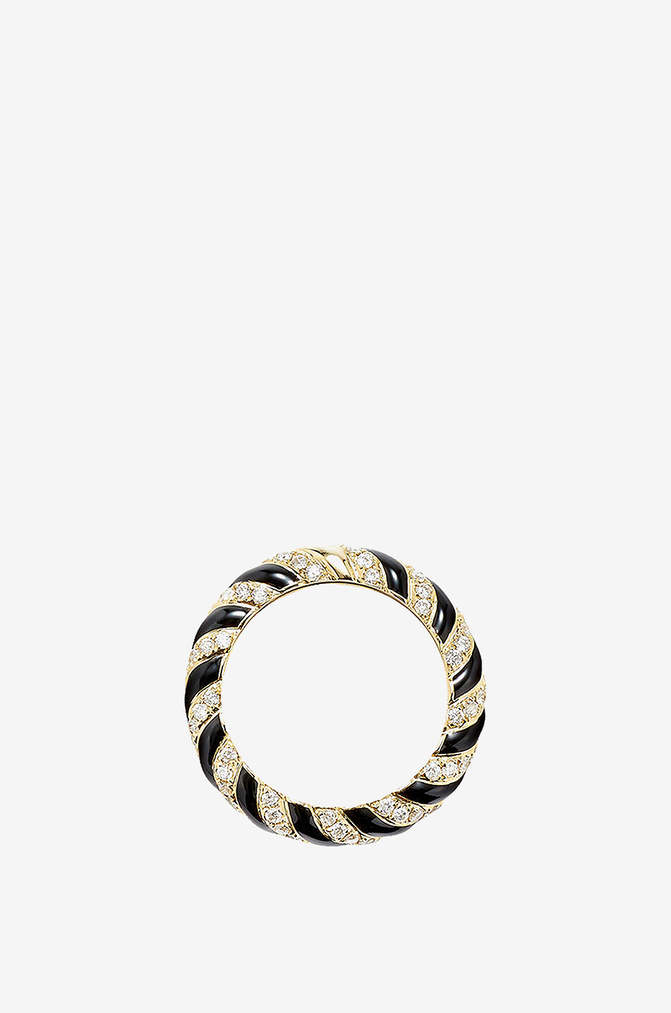 Emaillierter Goldring mit Diamanten Alliance Torsade