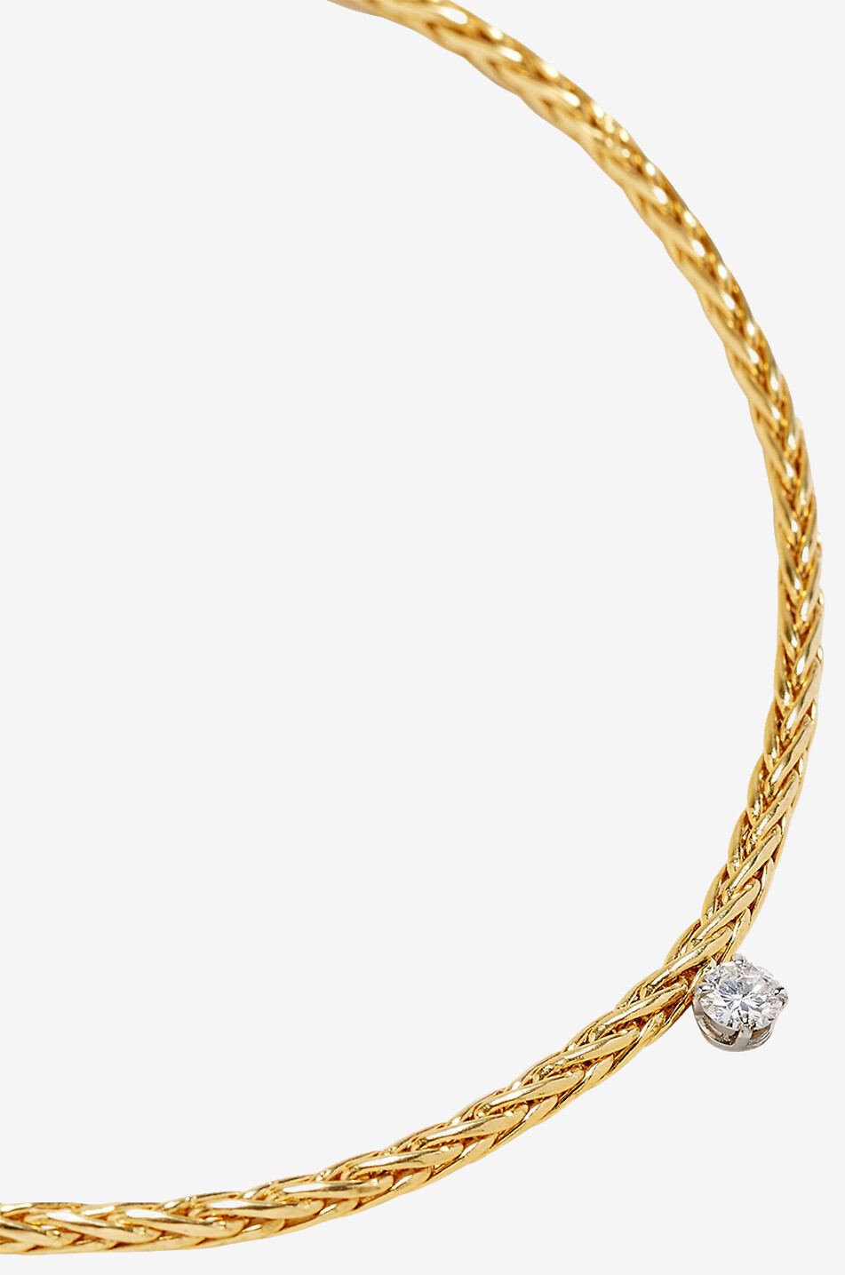 Choker-Halskette aus Gelbgold und Diamant Palmier Flottant