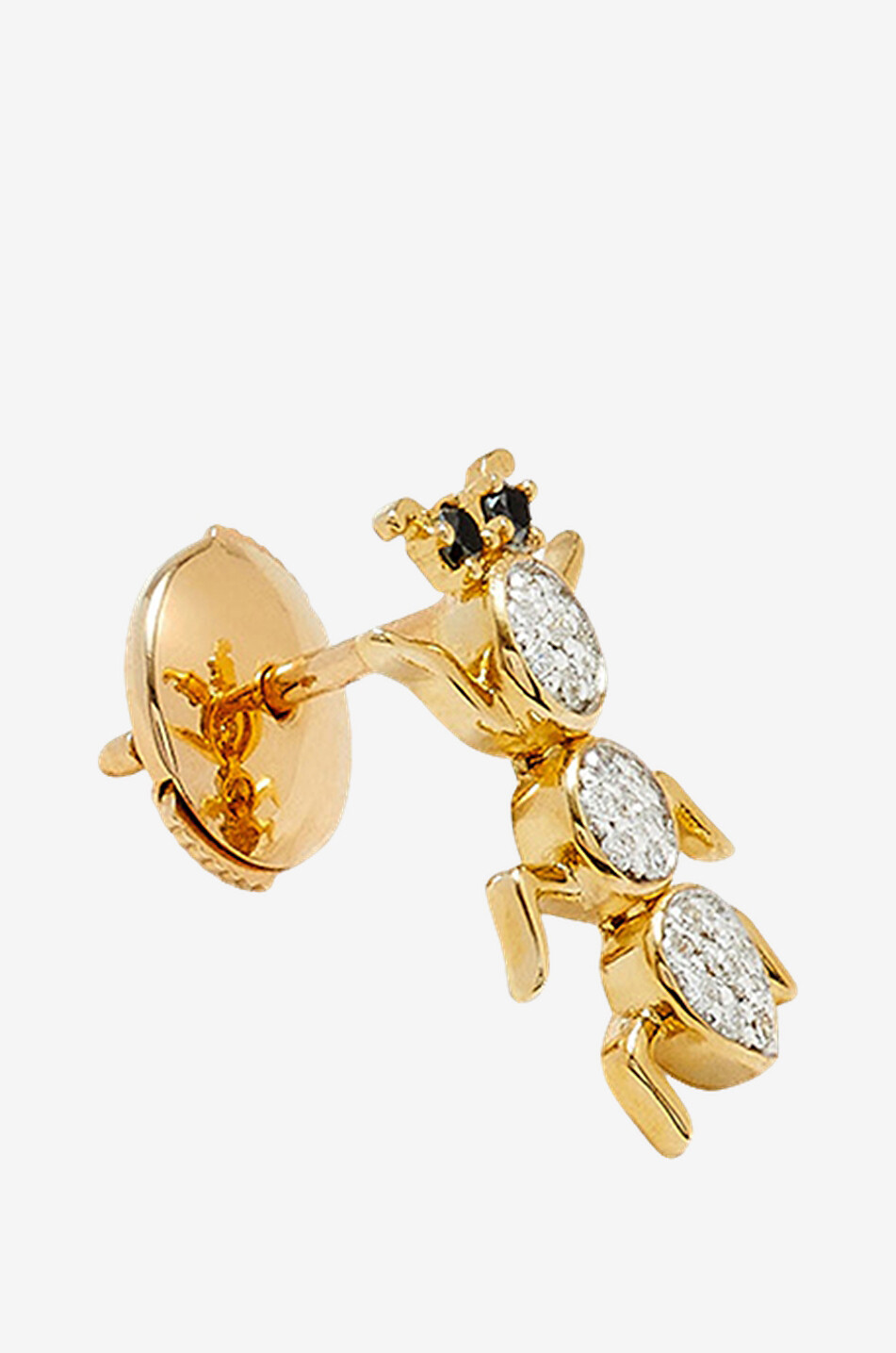 YVONNE LEON Mono clou d'oreilles en or jaune et diamants Mini Fourmi Femme JAUNE 2