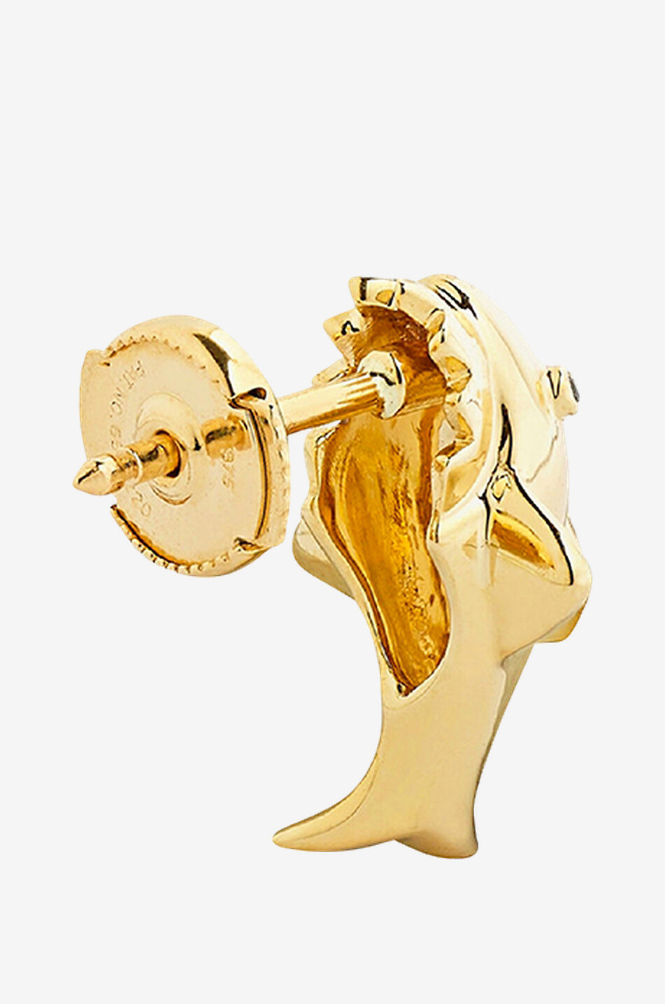 YVONNE LEON Mono clou d'oreilles en or jaune et diamants Mini Requin Femme JAUNE CLAIR 3