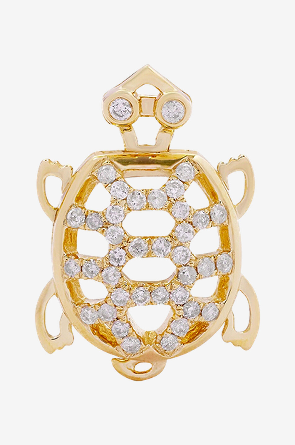 YVONNE LEON Enzelner Ohrstecker aus Gelbgold und Diamanten Mini Tortue Damen GELB 1