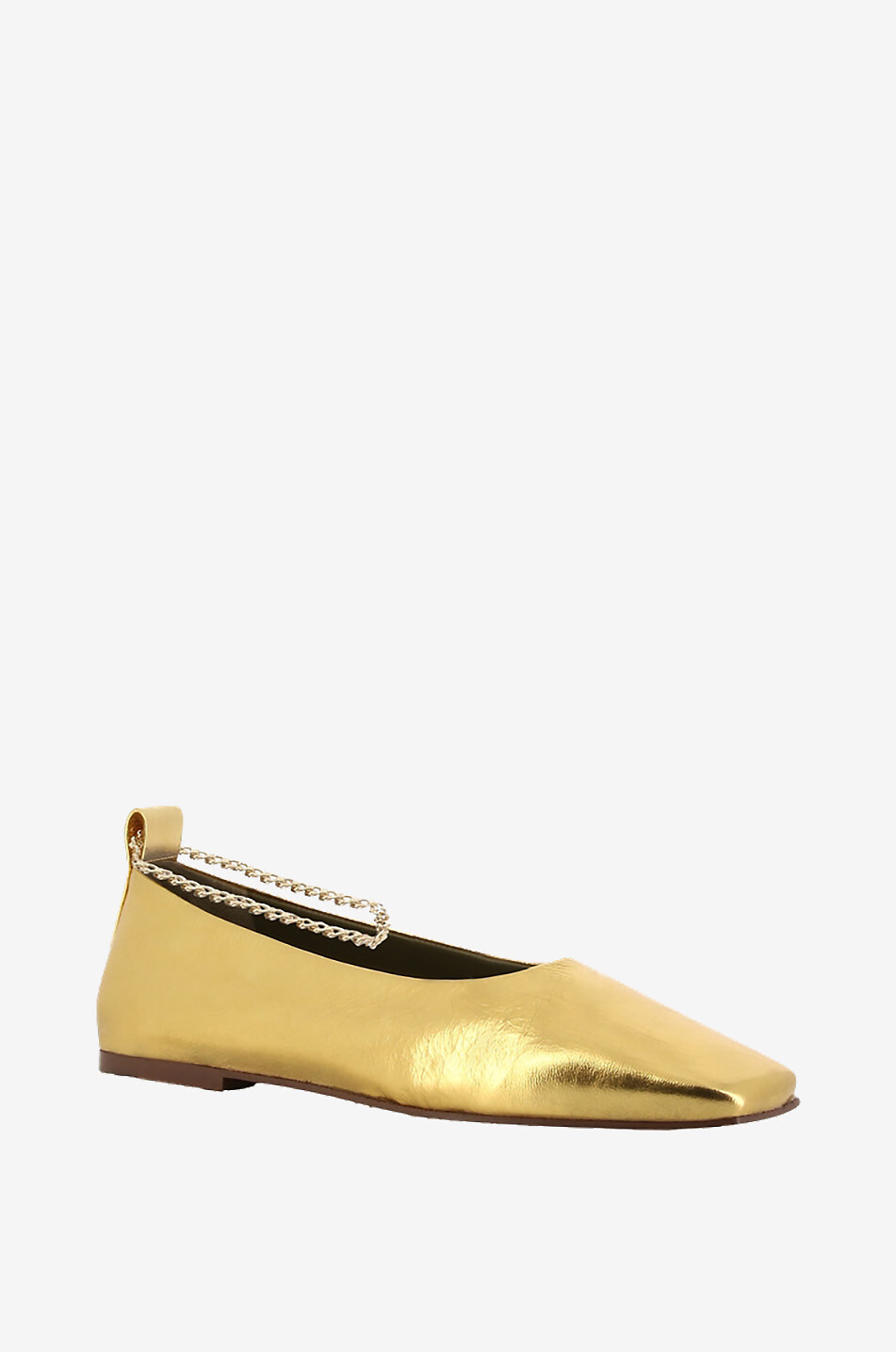 MARIA LUCA Ballerines à bout carré en cuir nappa Augusta Femme DORE 1