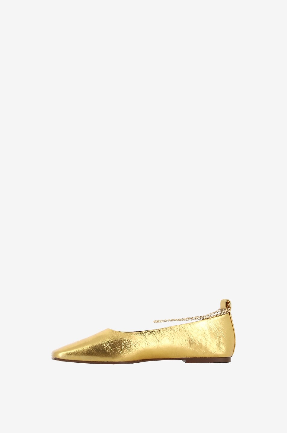 MARIA LUCA Ballerines à bout carré en cuir nappa Augusta Femme DORE 5