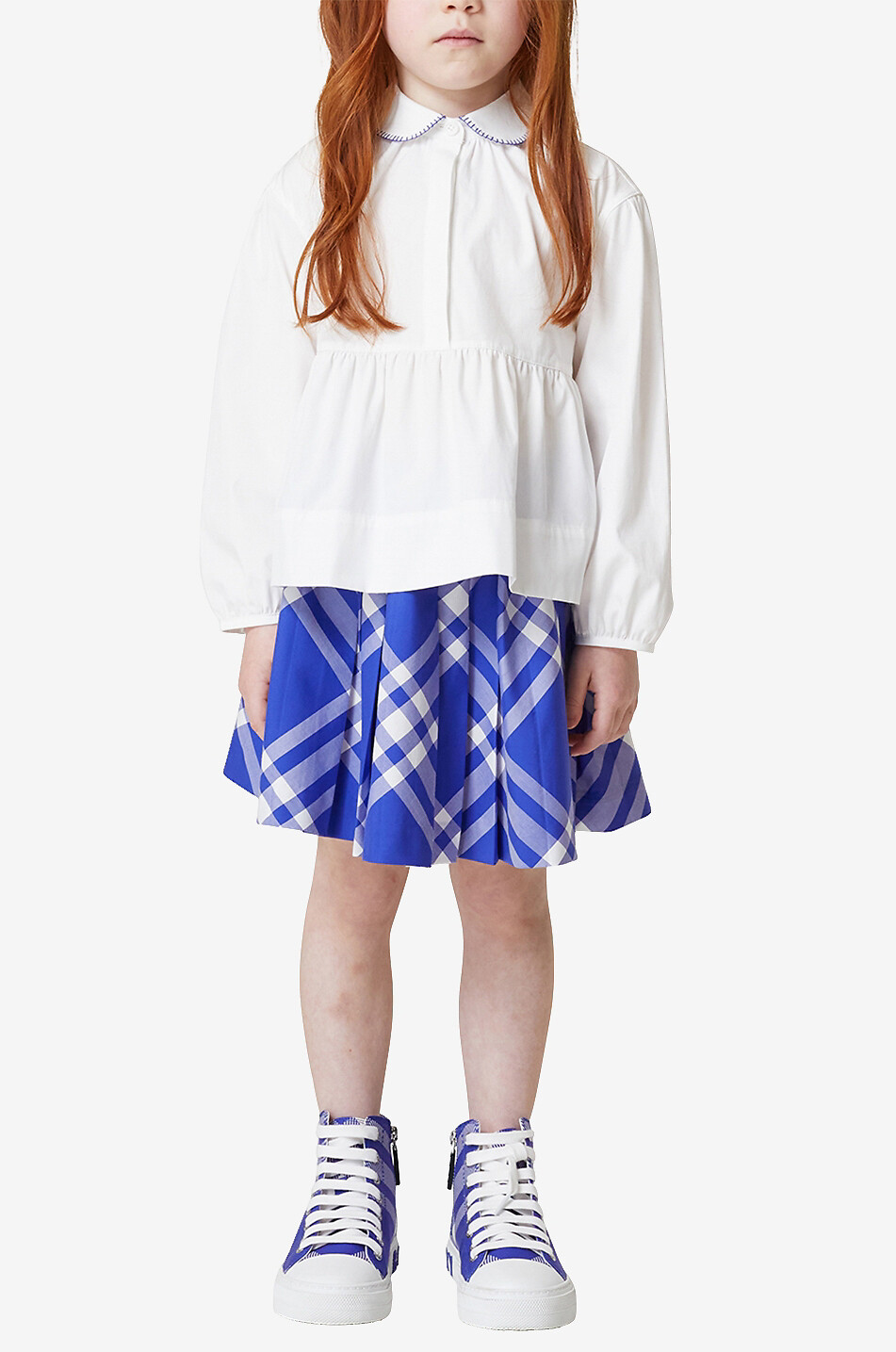 Blouse en coton fille à basque Lauren