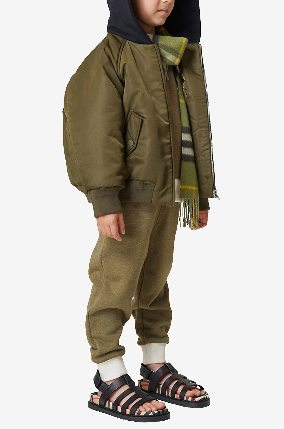 BURBERRY Ashton boys' fleece and nylon bomber jacket Boy DARK GREEN 3