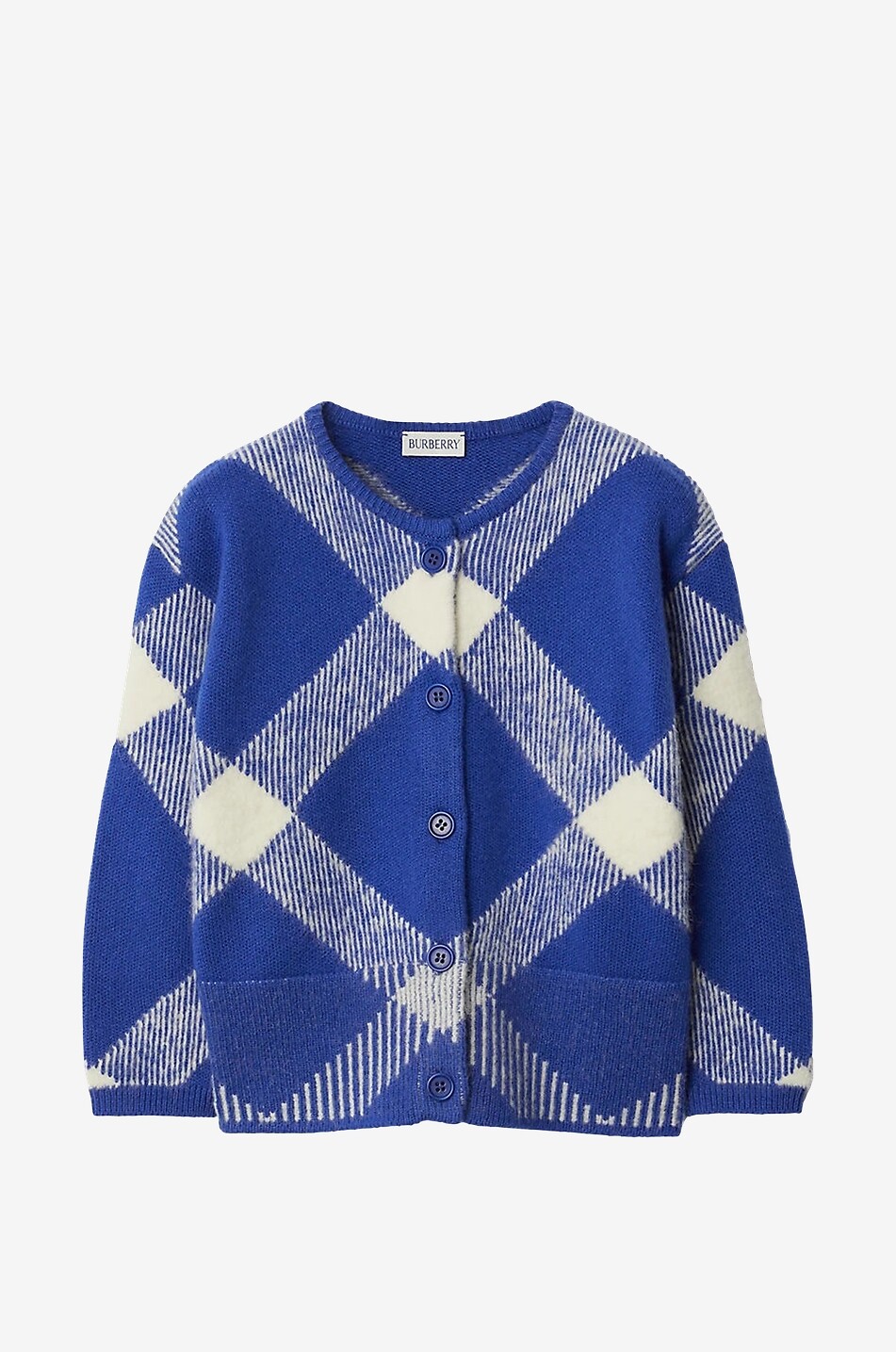 Mädchen-Jacquardcardigan aus Alpaka Betty Check Knight