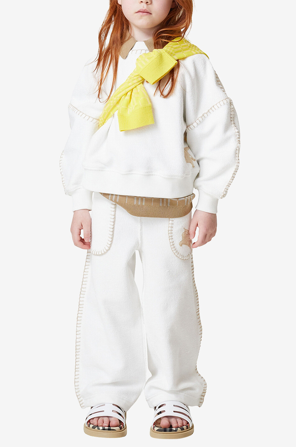 BURBERRY Sweat-shirt boxy à col rond fille Isla EKD Fille BLANC 4