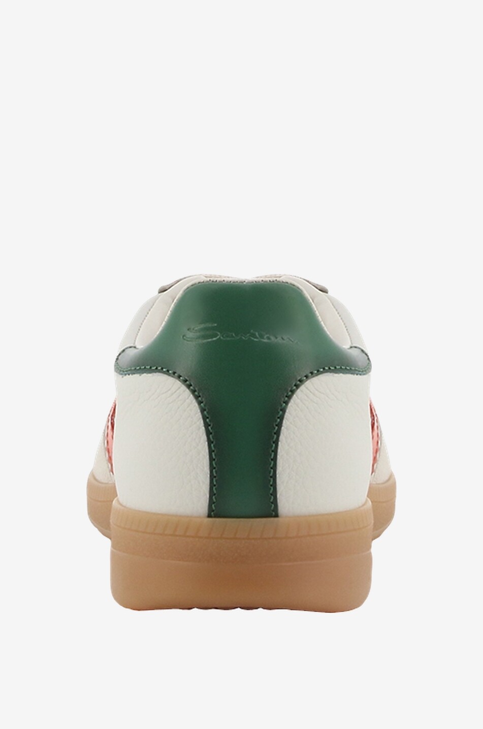 SANTONI Niedrige Schnürsneakers aus genarbtem Leder und Wildleder Double Boucle Damen BUNT 4