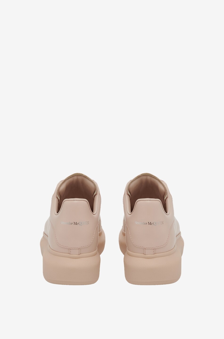 Baskets basses à lacets en cuir lisse Oversize Blush