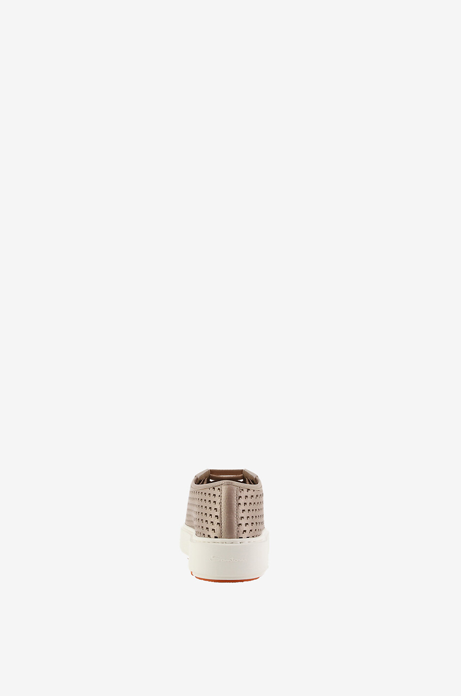 Perforated metallic leather low-top sneakers