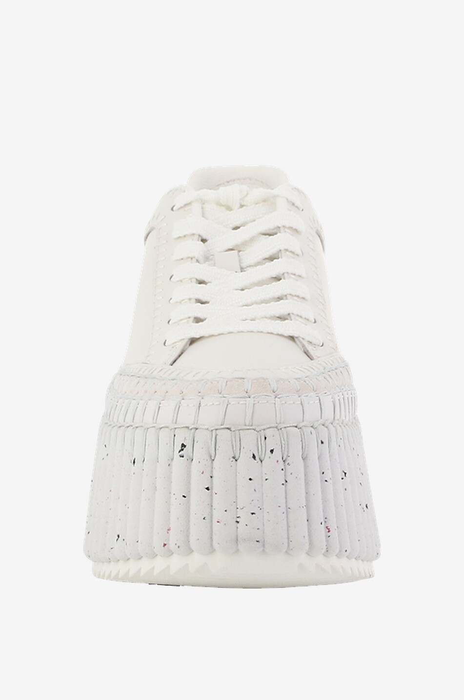 CHLOE Nama wedge sneakers in leather Women WHITE 2