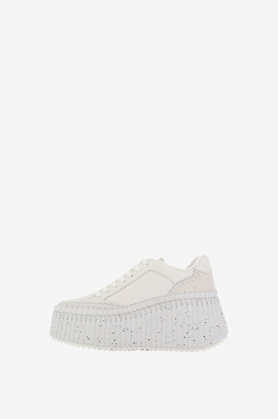 CHLOE Nama wedge sneakers in leather Women WHITE 3