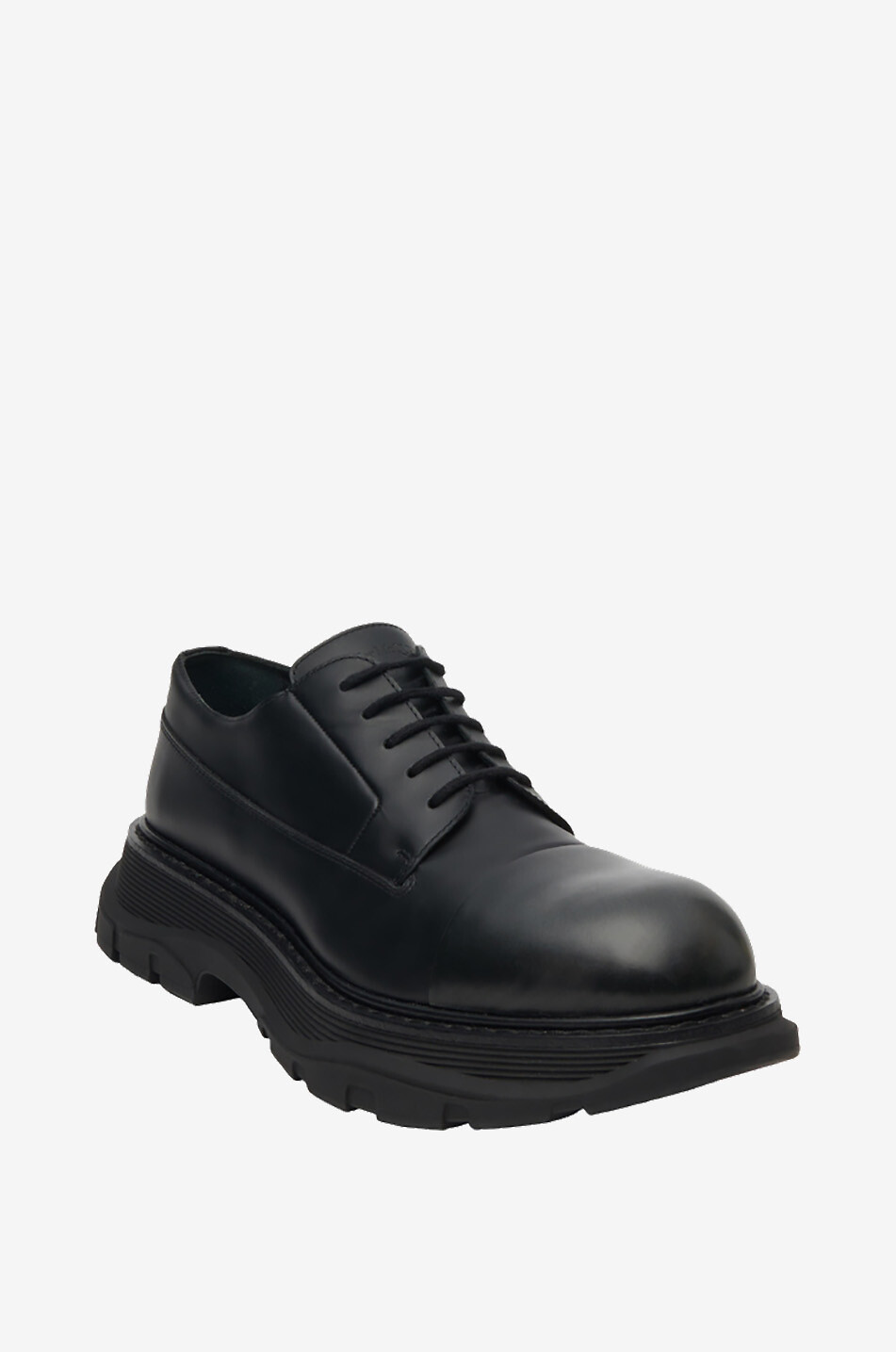 ALEXANDER McQUEEN Chaussures à lacets en cuir de veau Tread Homme NOIR 1