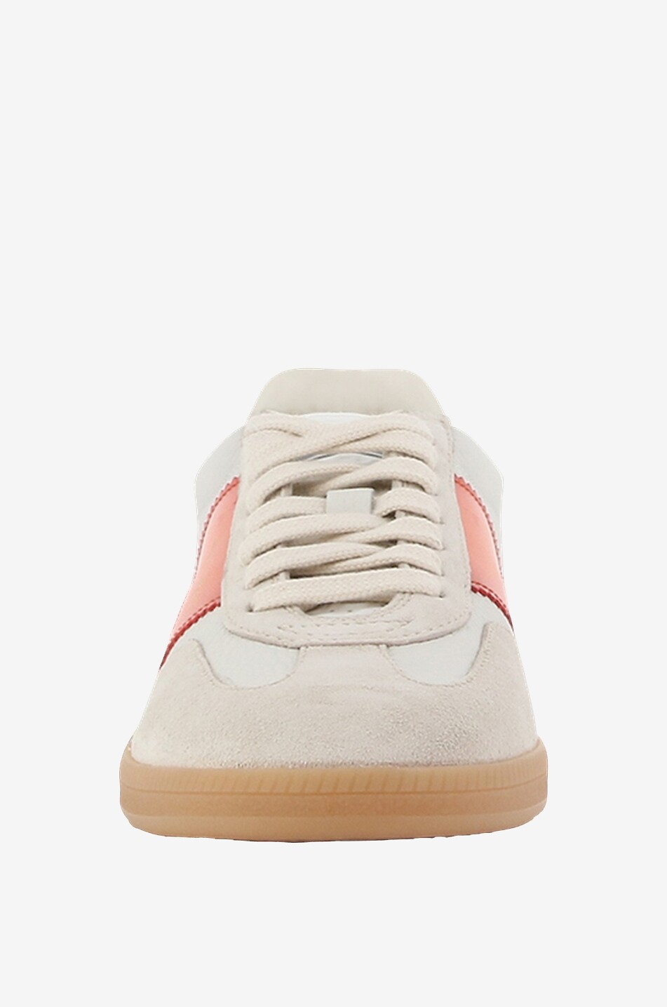Niedrige Schnürsneakers aus genarbtem Leder und Wildleder Double Boucle