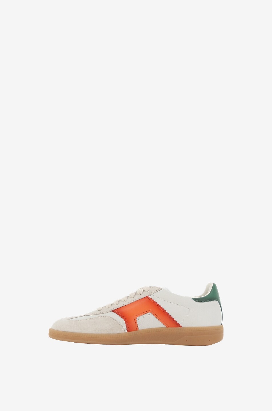 Niedrige Schnürsneakers aus genarbtem Leder und Wildleder Double Boucle