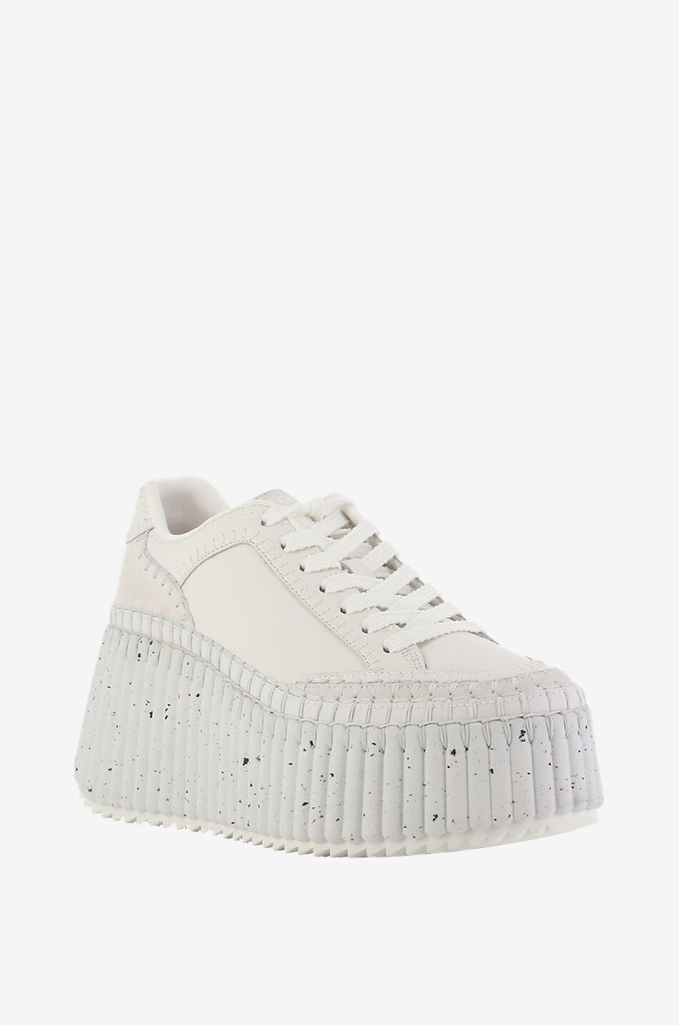 CHLOE Nama wedge sneakers in leather Women WHITE 1